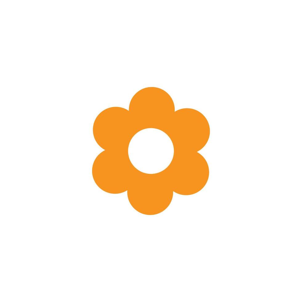 eps10 orange vector spring flower abstract solid art icon or logo isolated on white background. circular flower symbol in a simple flat trendy modern style for your website design, and mobile app