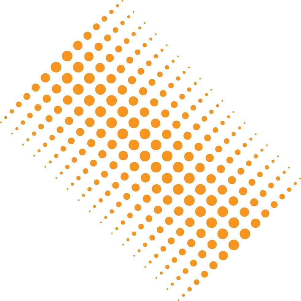 eps10 ilustraciones de patrón punteado de medio tono vectorial naranja aisladas en fondo blanco. patrón abstracto geométrico circular en un estilo moderno plano simple y moderno para el diseño de su sitio web y aplicación móvil vector