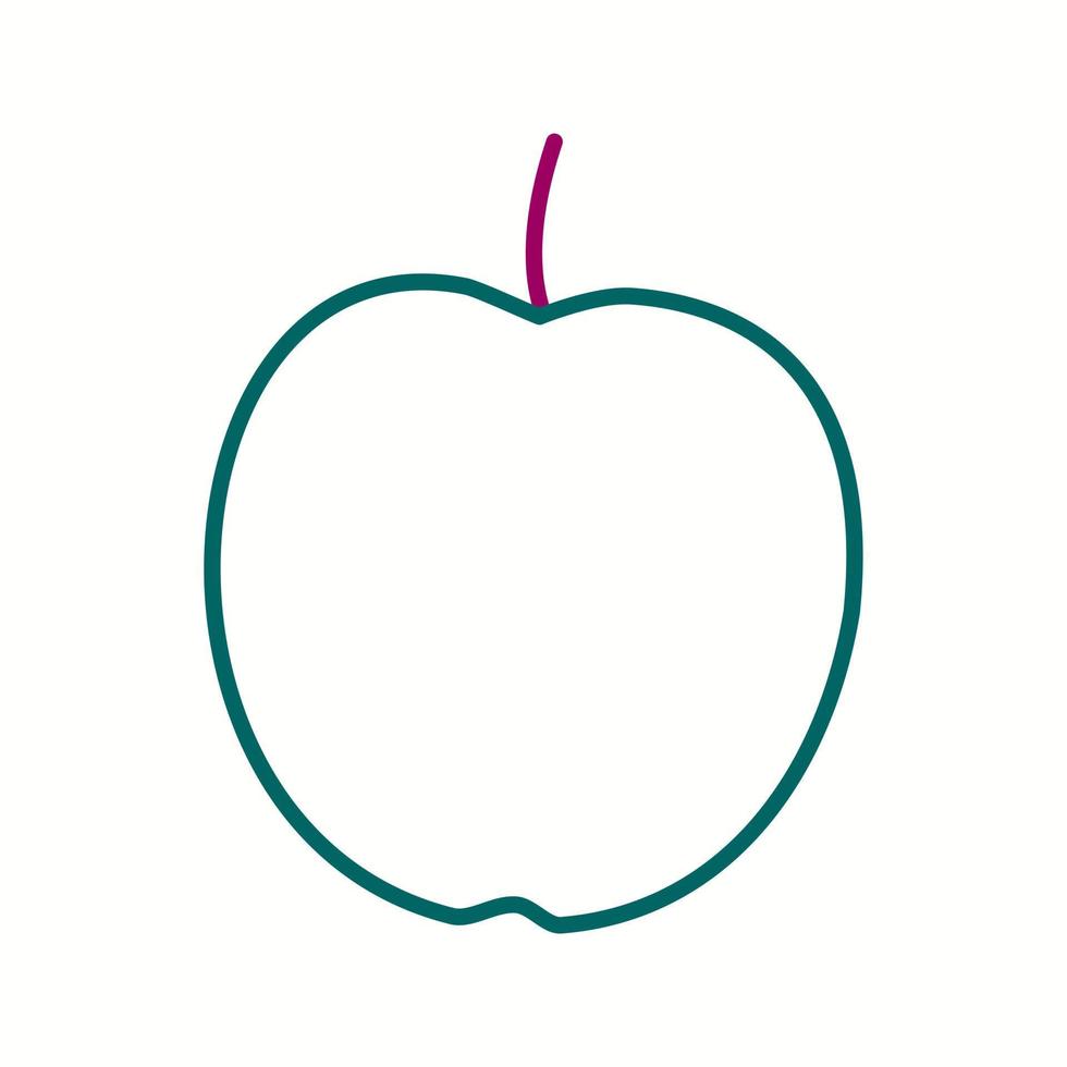 icono de línea de vector de manzana único