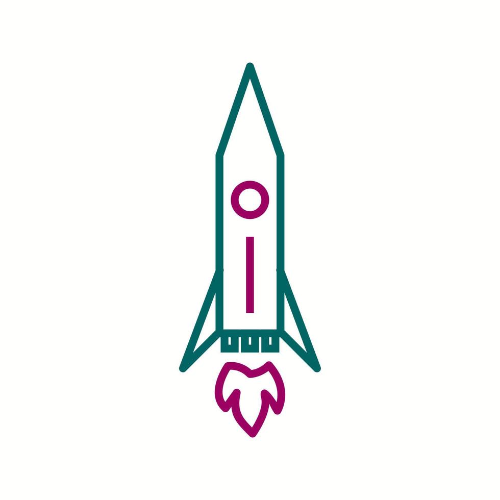Unique Rocket II Vector Line Icon