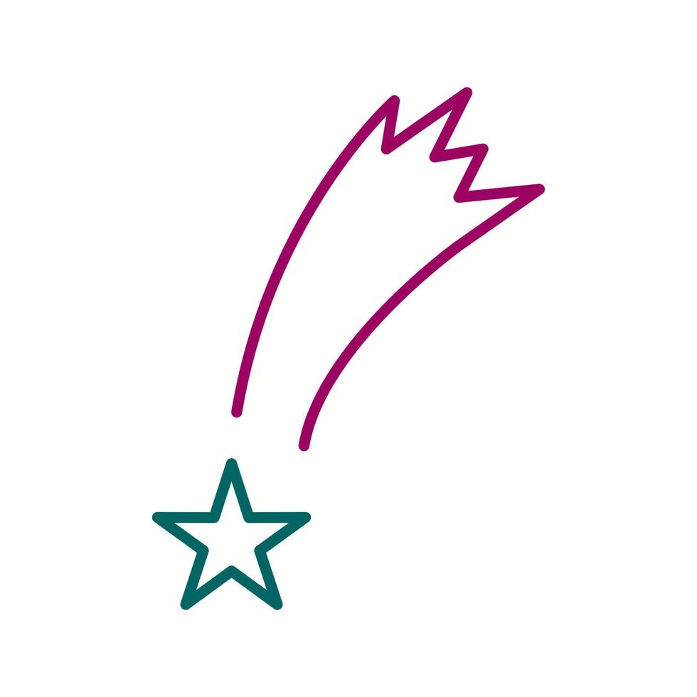 Unique Star Falling Vector Line Icon