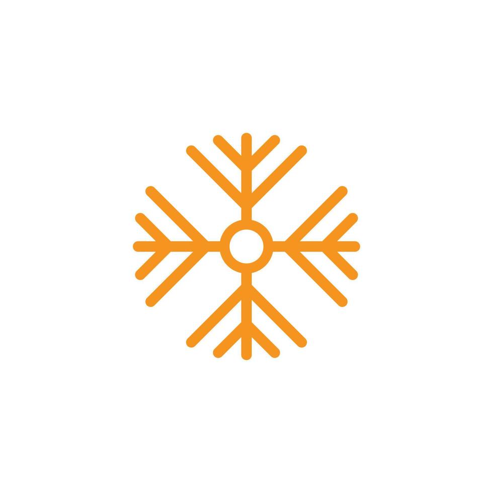 eps10 naranja vector copo de nieve o temporada de invierno icono de arte abstracto aislado sobre fondo blanco. símbolo de copo de nieve en un estilo moderno simple y moderno para el diseño de su sitio web, logotipo y aplicación móvil