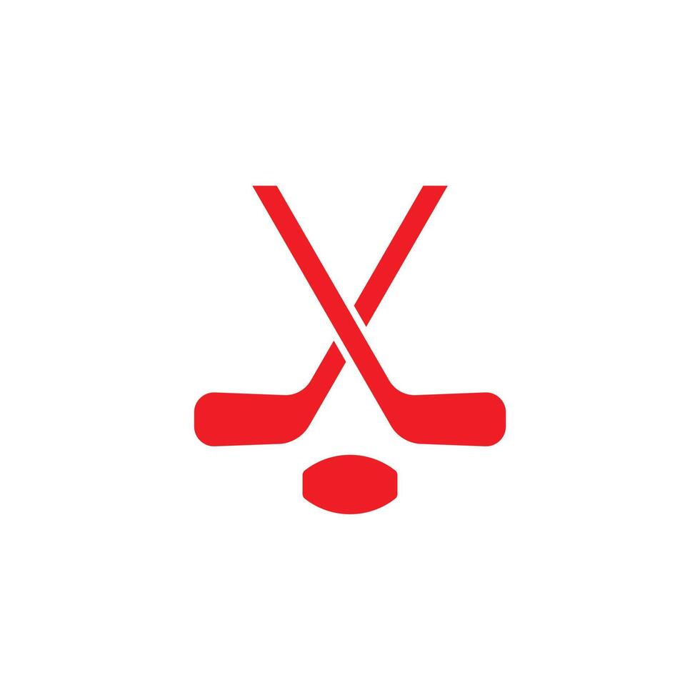 eps10 vector rojo icono de hockey sobre césped o logotipo aislado sobre