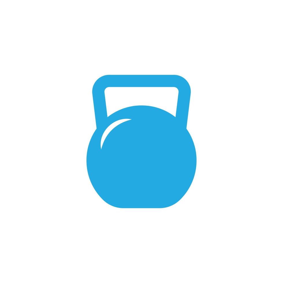 eps10 blue vector kettlebell art icon or logo isolated on white background. weightlifting or fitness training symbol in a simple flat trendy modern style for your website design, and mobile app