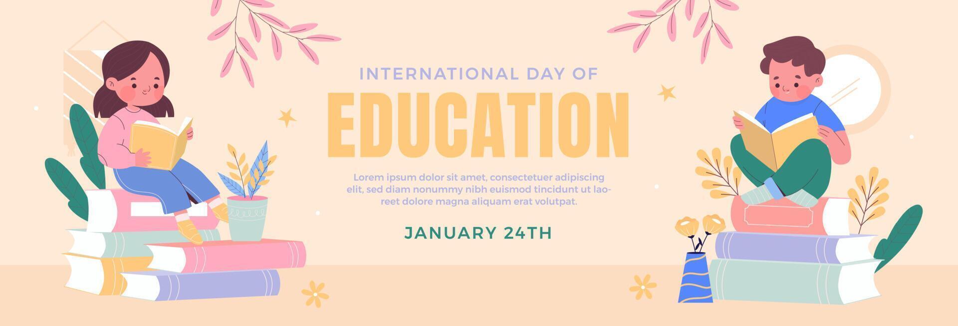 international day education 2023 banner template vector flat design