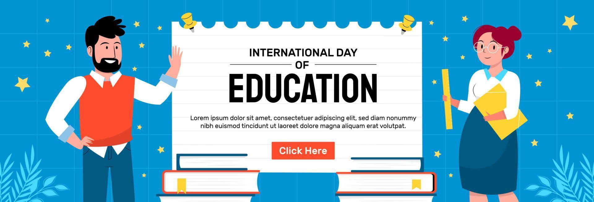 international day education 2023 banner template vector flat design