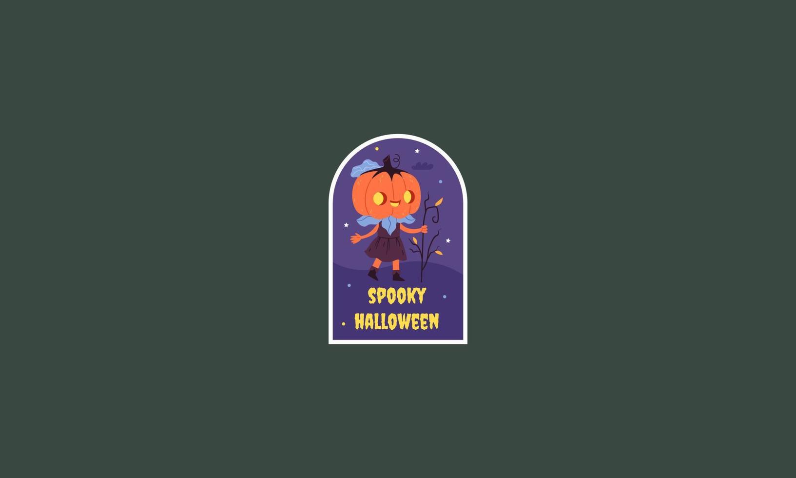 diseño de ilustración de vector de etiqueta de noche de halloween