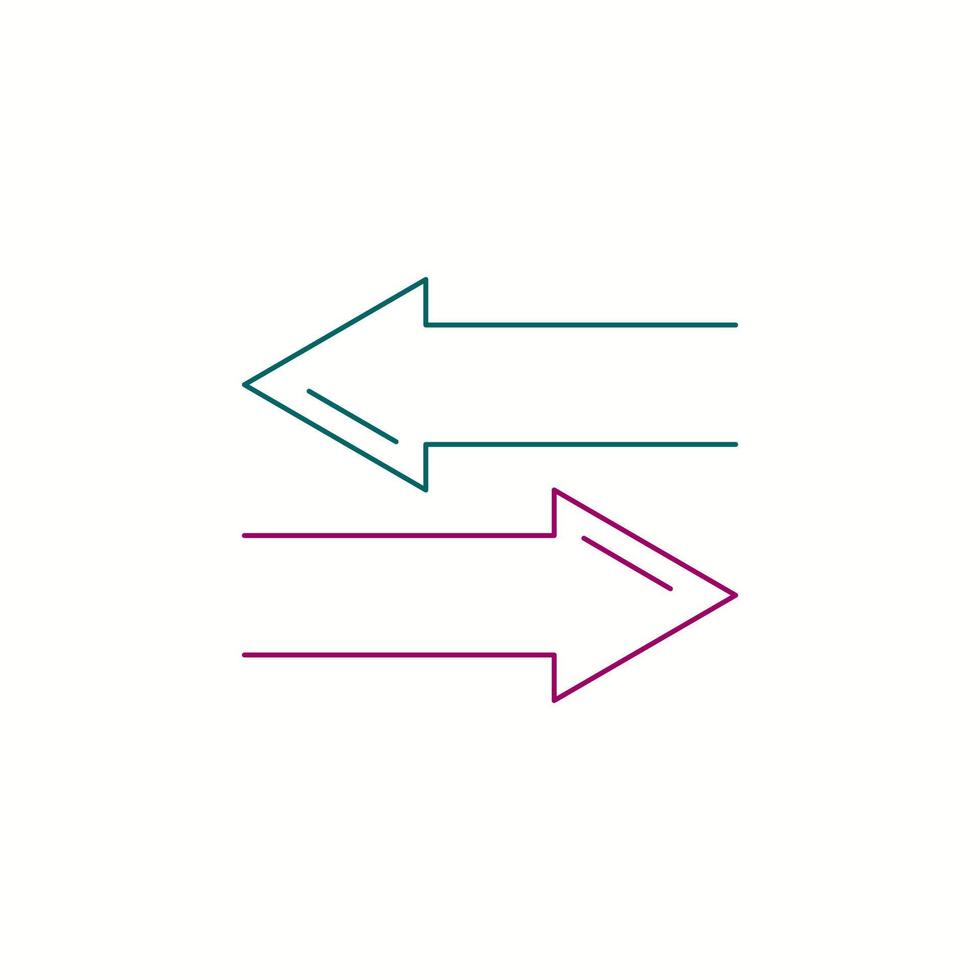 Left Right arrows line icon vector