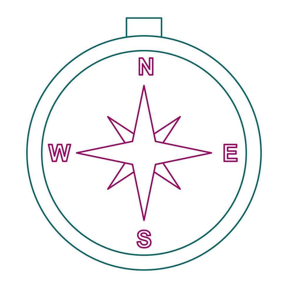 Beautiful compass vector line icon