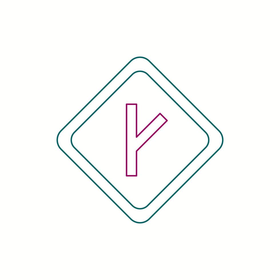 Link road sign line icon vector