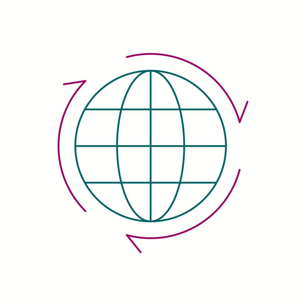 Beautiful Globe  line icon vector