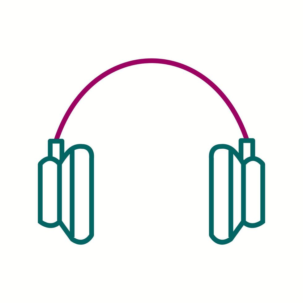 Unique Head phone Line Vector Icon