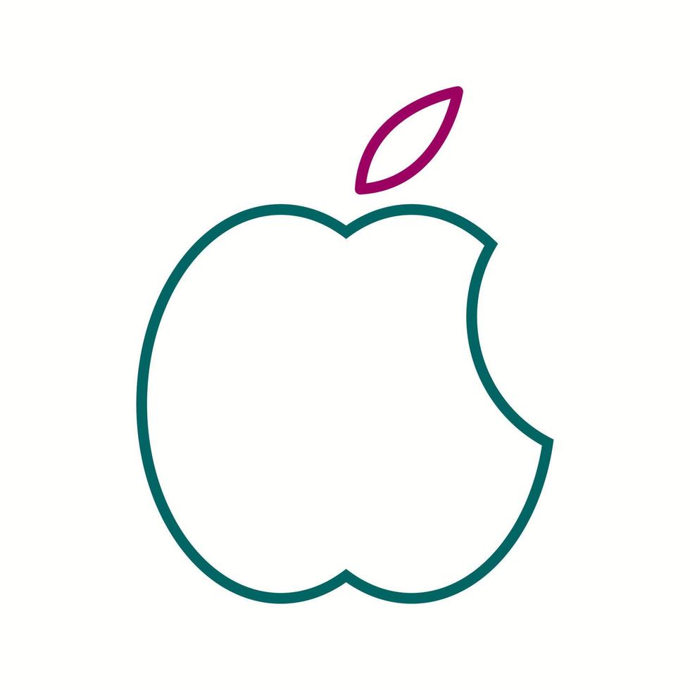 hermoso icono de línea de vector de logotipo de apple