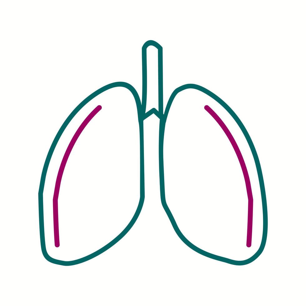 Beautiful lungs vector line icon