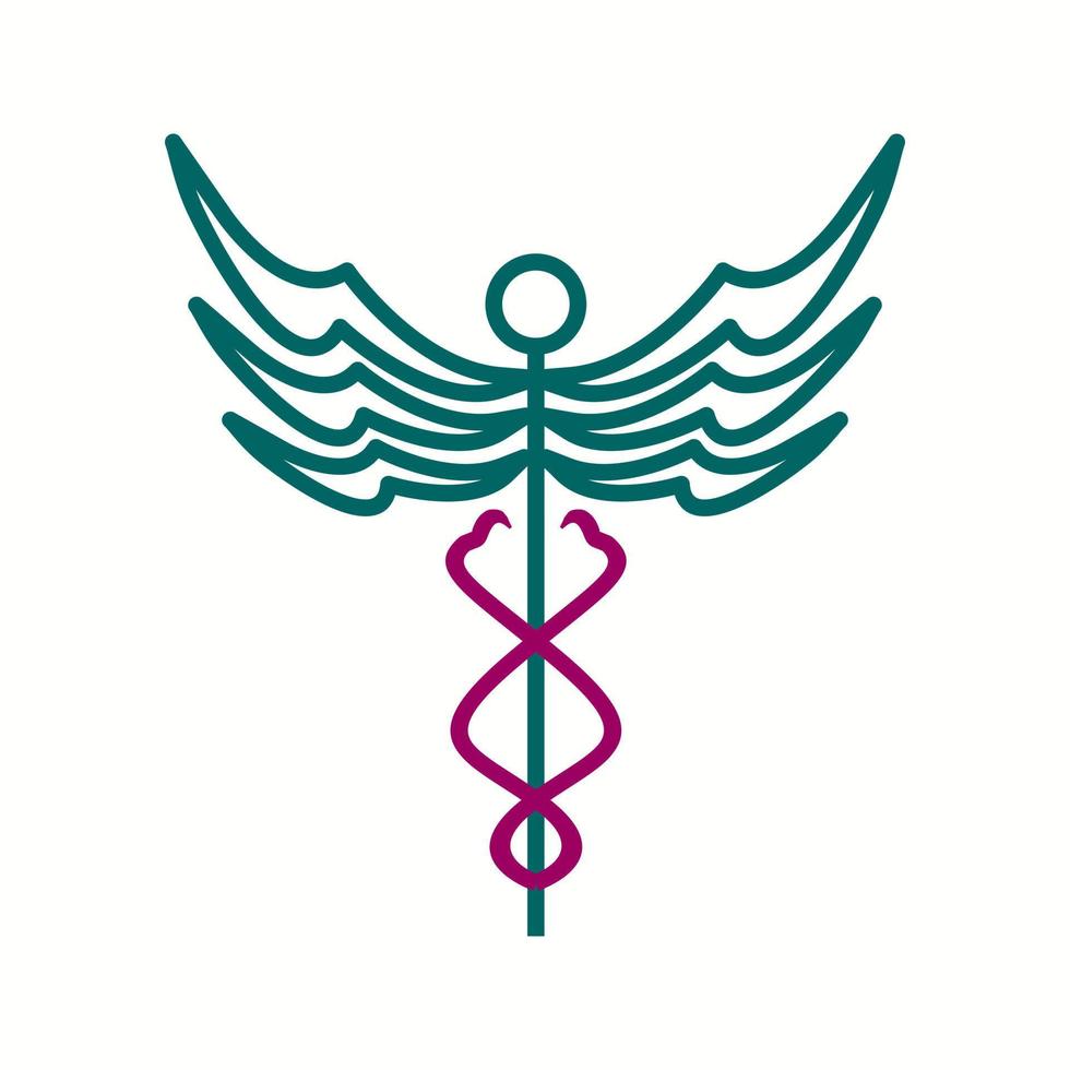 Beautiful Caduceus vector line icon