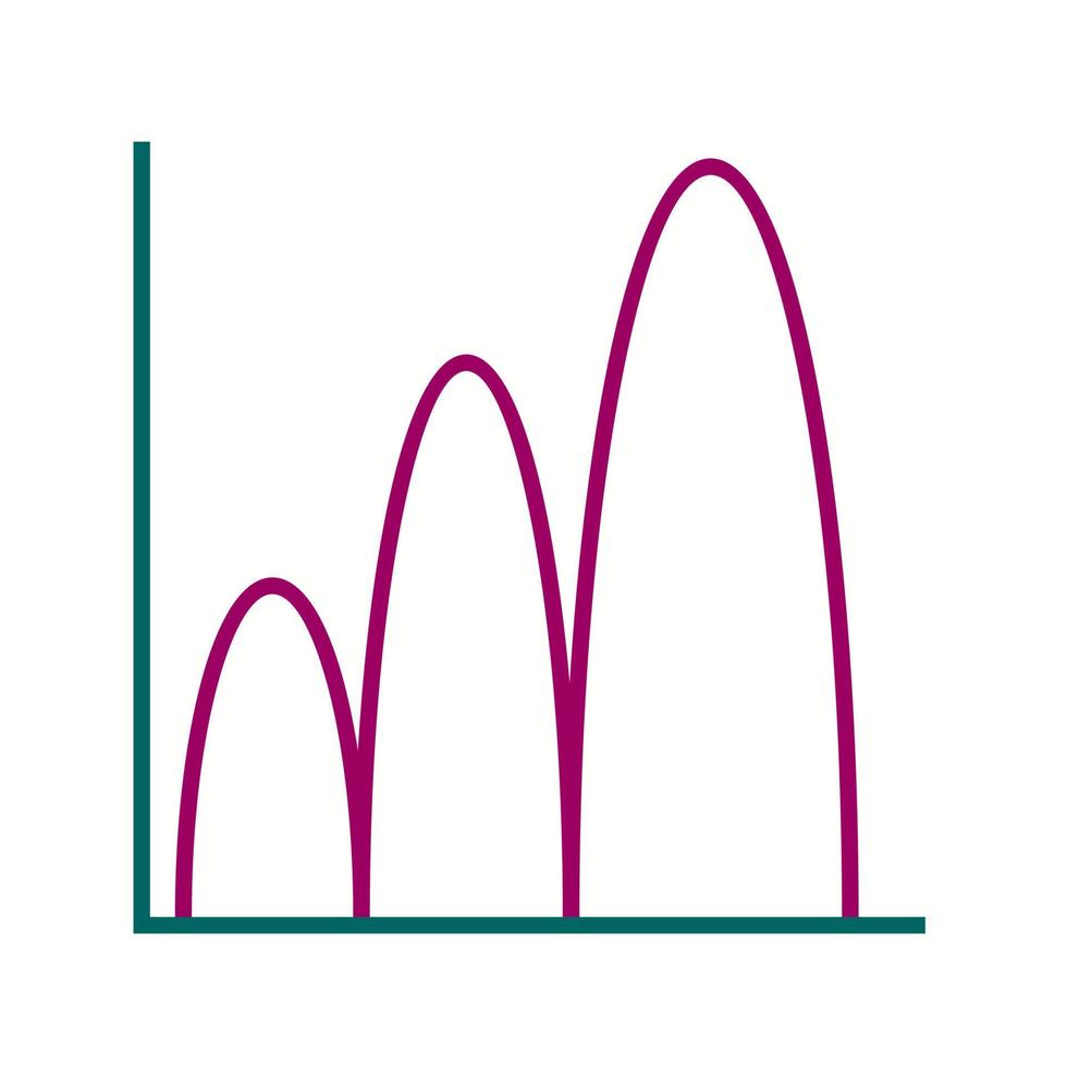 Bell shaped graph vector line icon