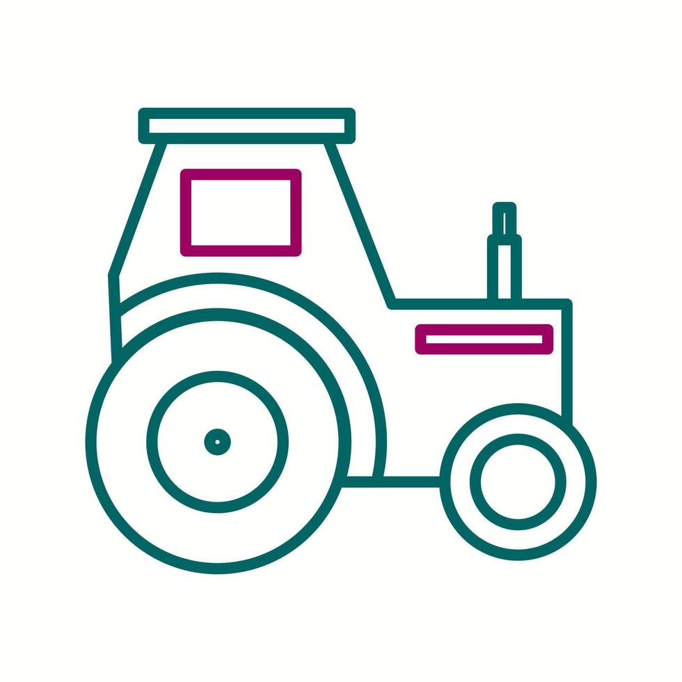 hermoso icono de línea de vector de tractor