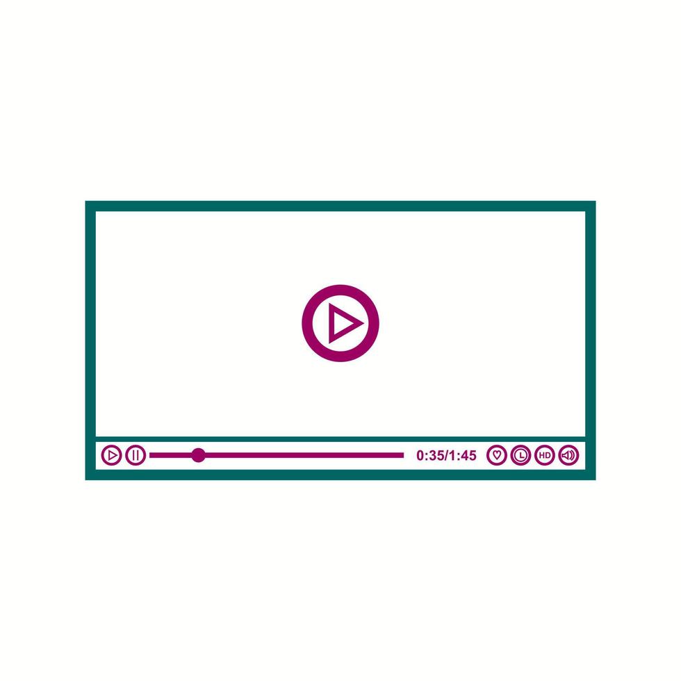 Beautiful Video player vector line icon