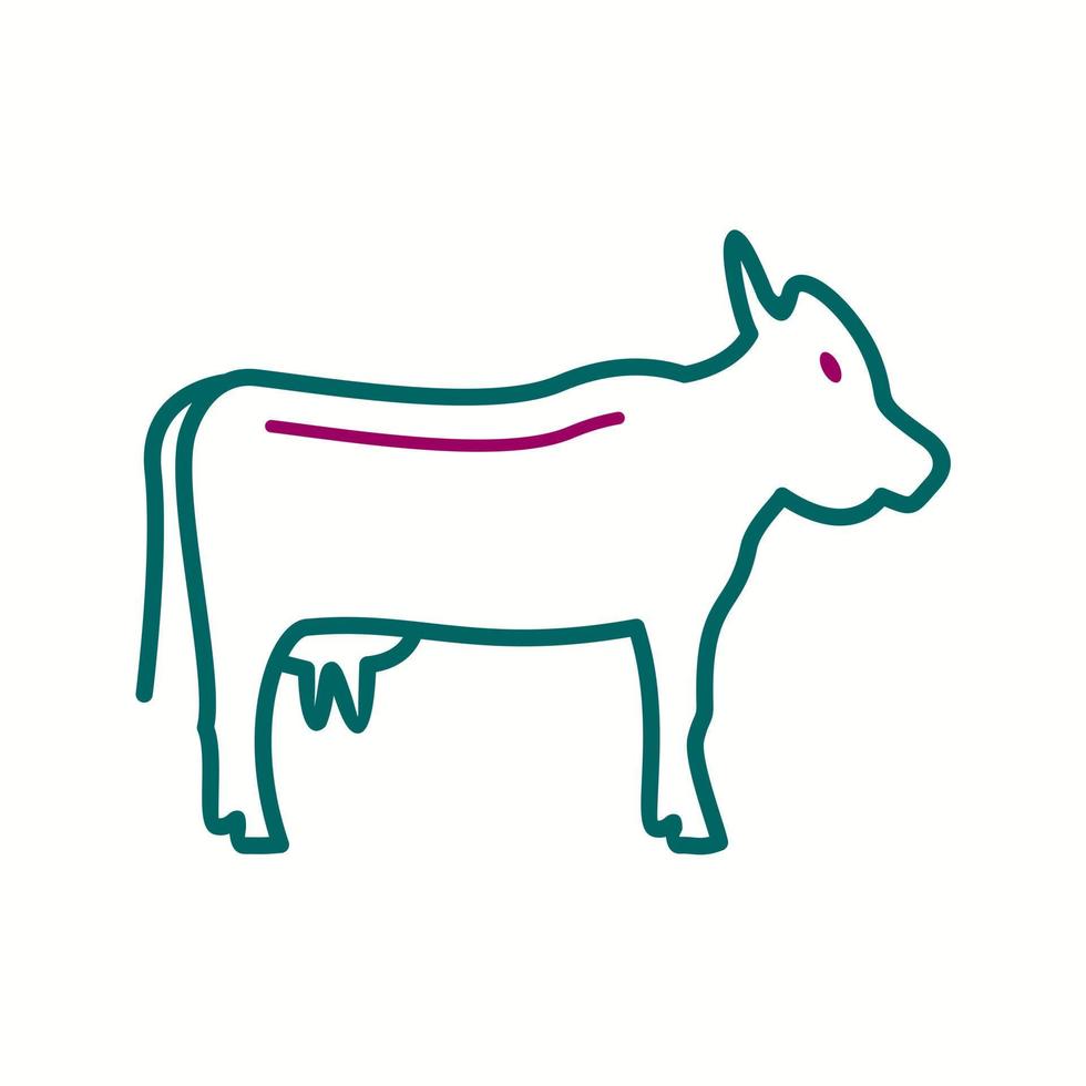 Beautiful Cow Line Vector Icon