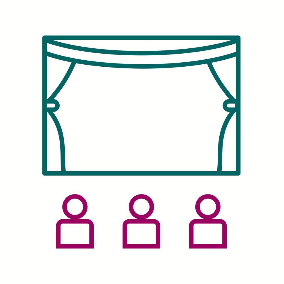 Beautiful Cinema Hall Line Vector Icon