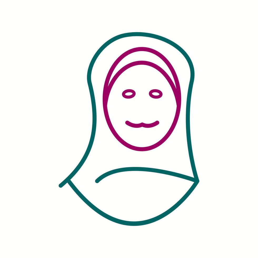 hermoso icono de vector de línea de mujer musulmana