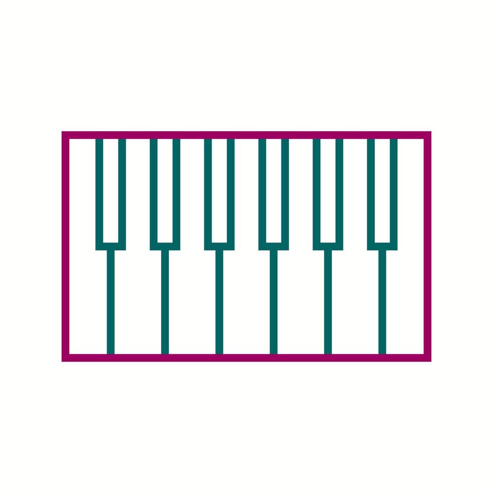 Beautiful Piano Keys Line Vector Icon