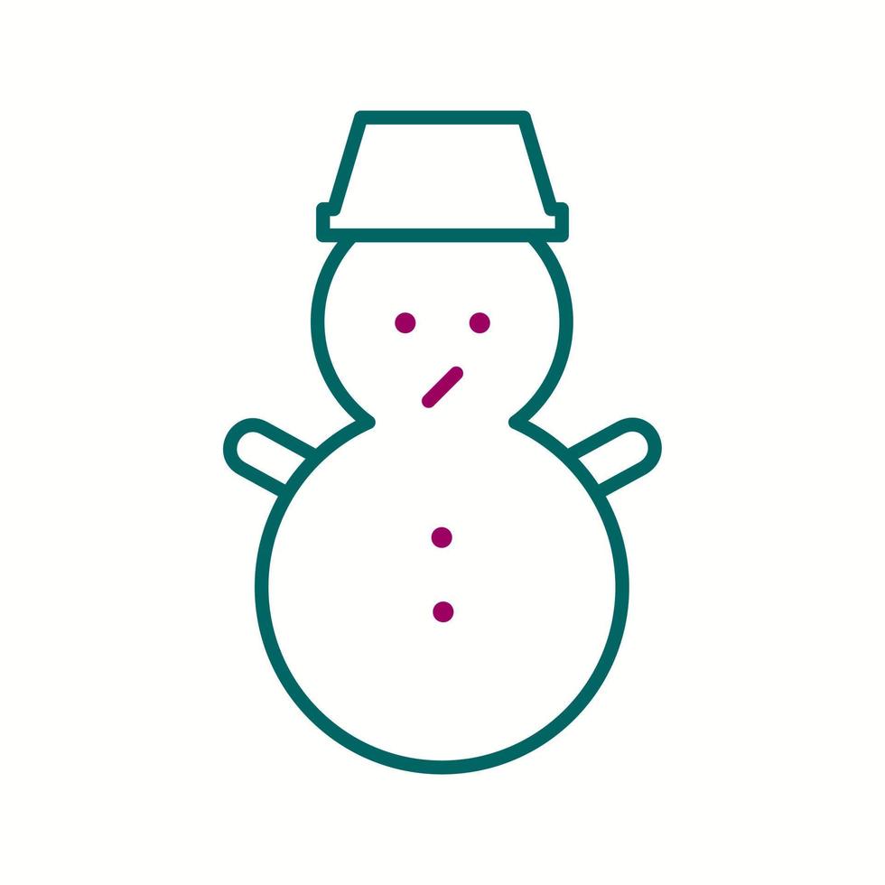 Beautiful Snowman Line Vector Icon