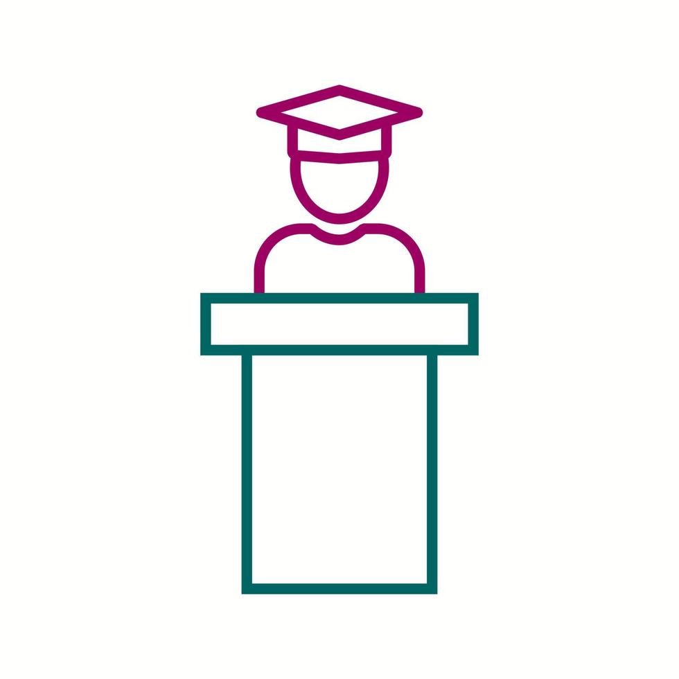 Beautiful Lectturer Line Vector Icon