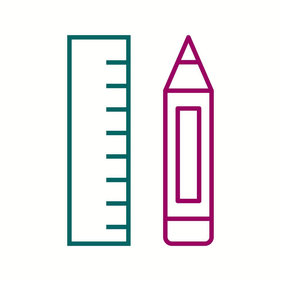 Beautiful Pencil And Ruler Line Vector Icon