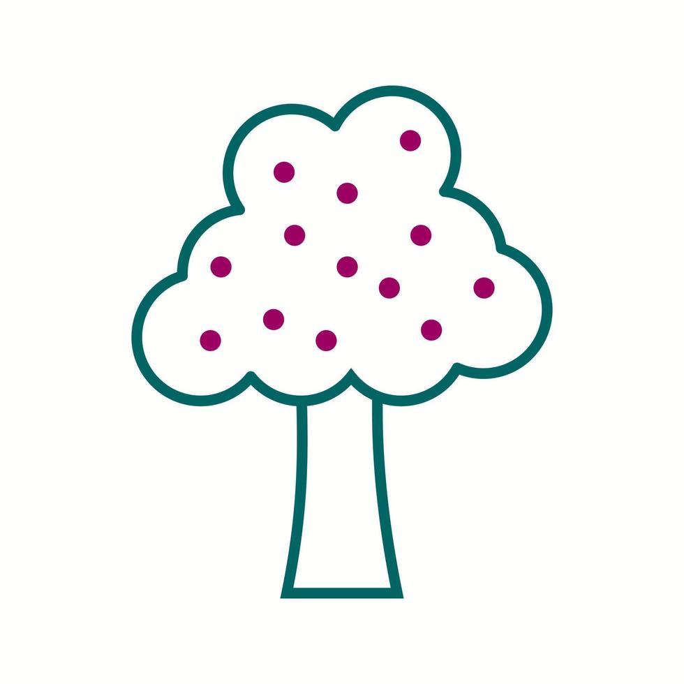 Beautiful Fruit Tree Line Vector Icon