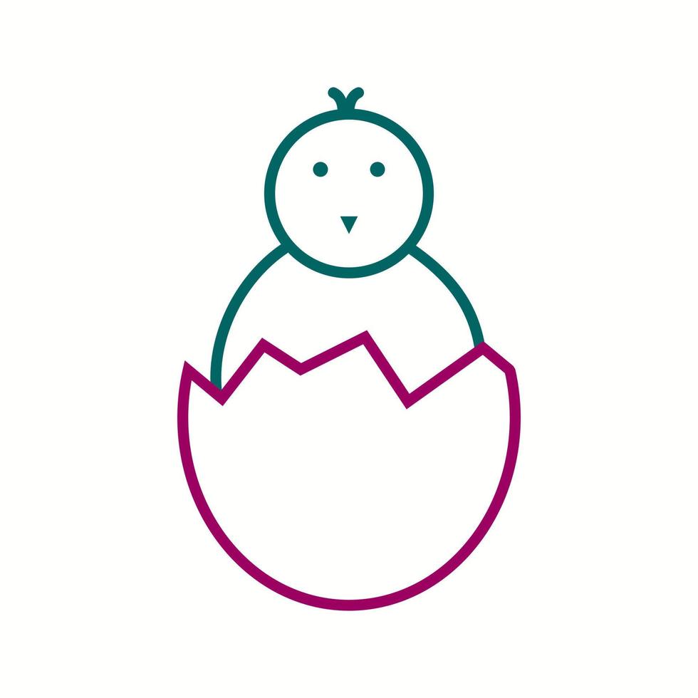 Beautiful Hatched Egg Line Vector Icon