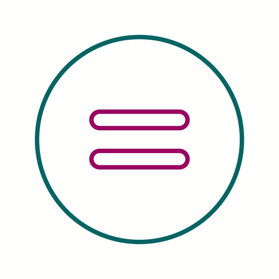 Beautiful Equal to Symbol Line Vector Icon