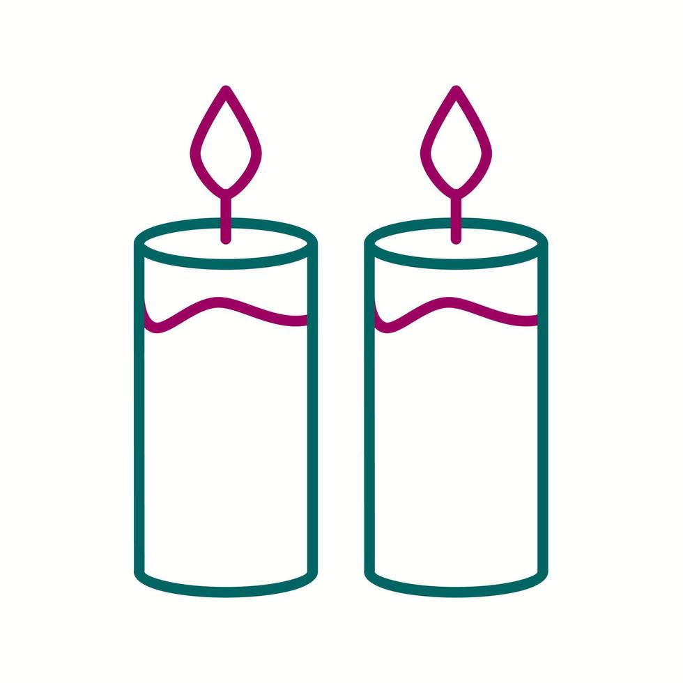 Beautiful Candles Line Vector Icon