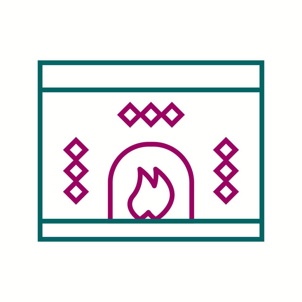 Beautiful Fireplace Line Vector Icon
