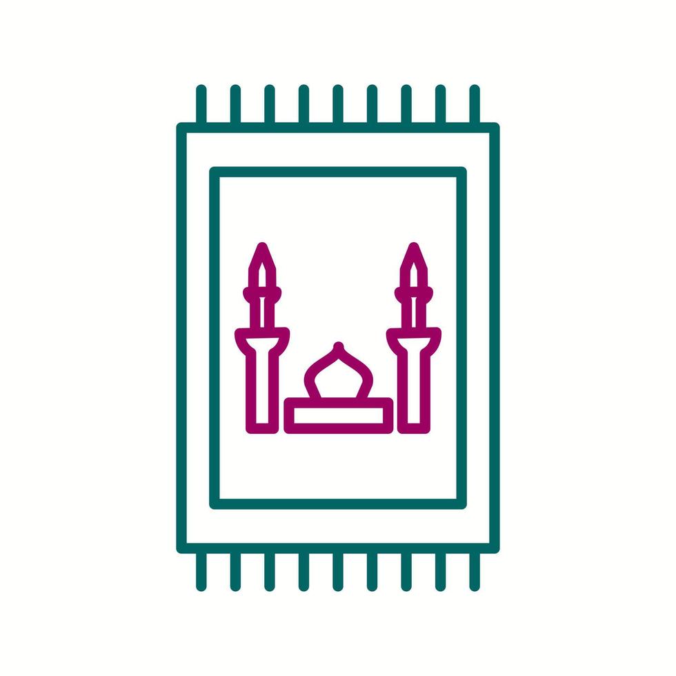 Beautiful Prayer Rug Line Vector Icon