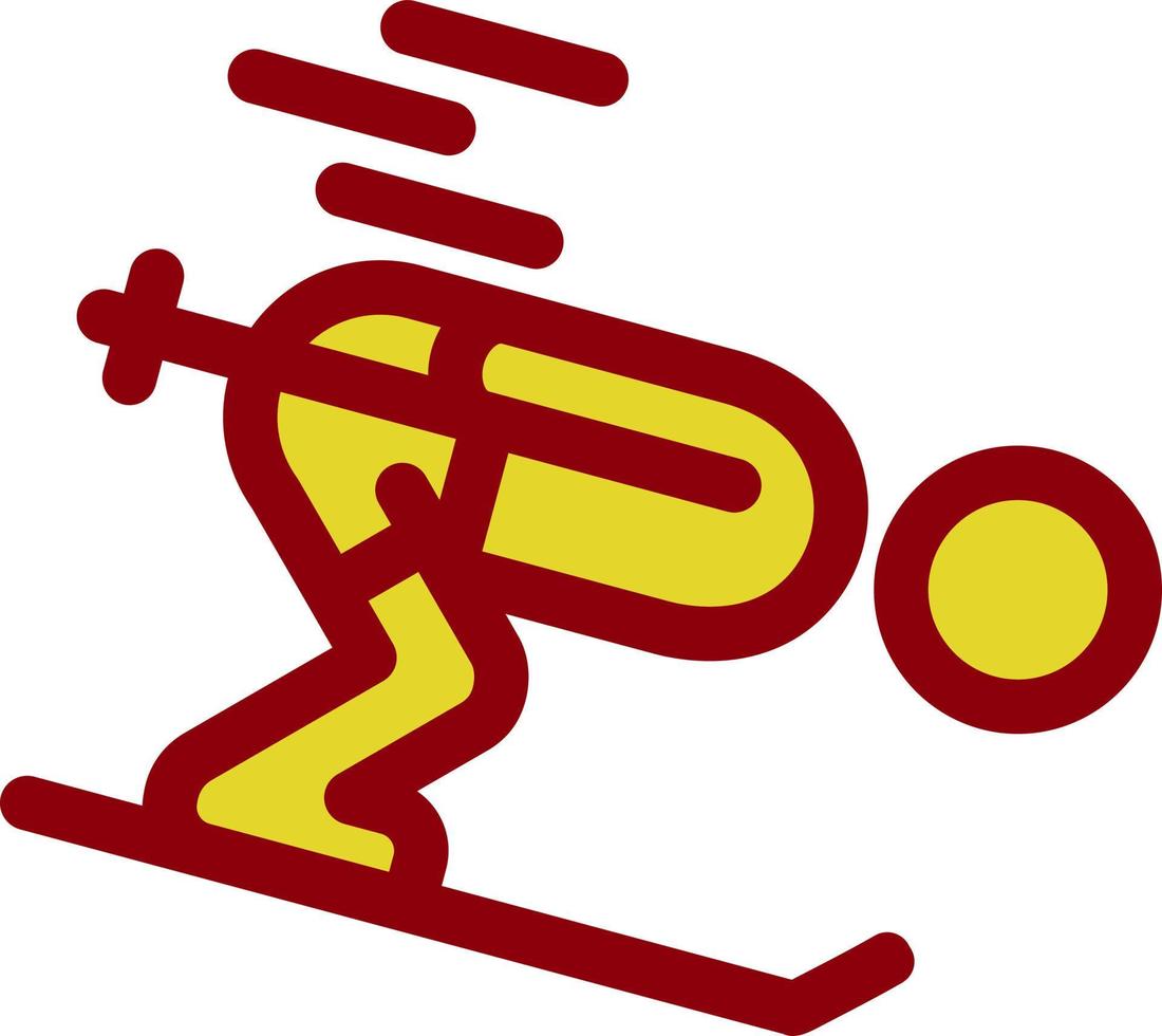 Skiing Vector Icon Design