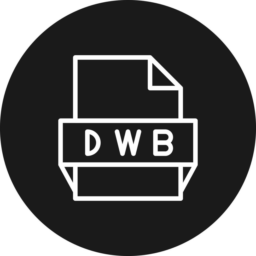 icono de formato de archivo dwb vector