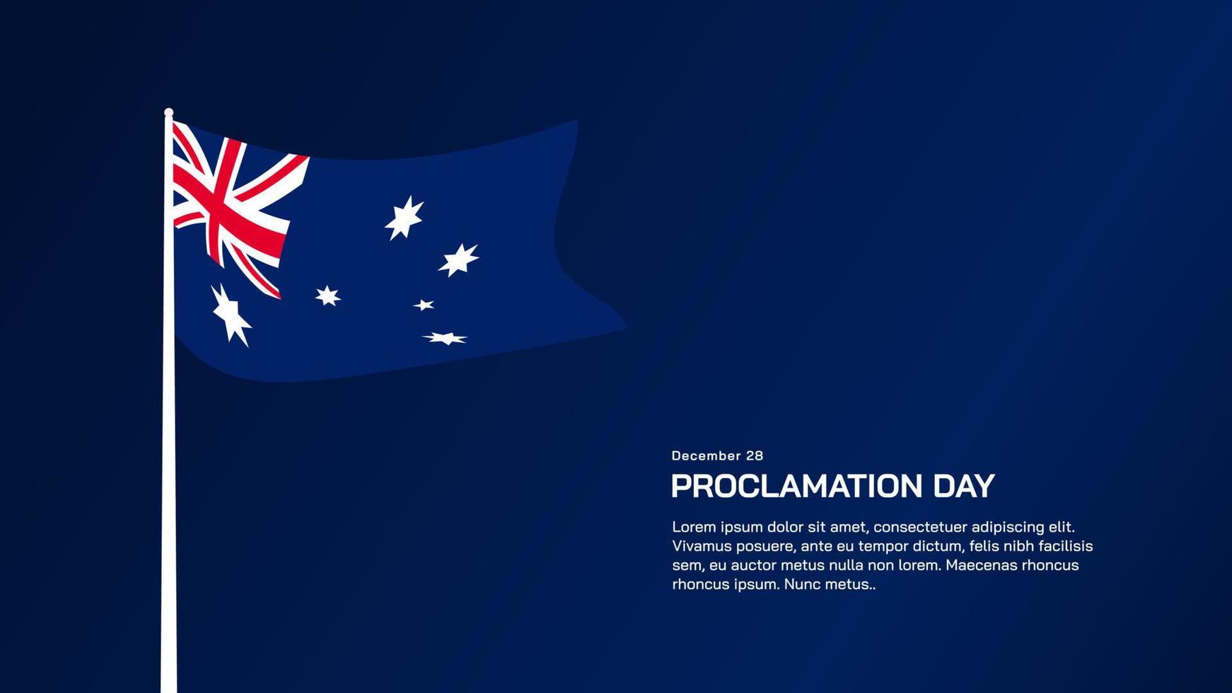 Proclamation day background design. Australia proclamation day background vector