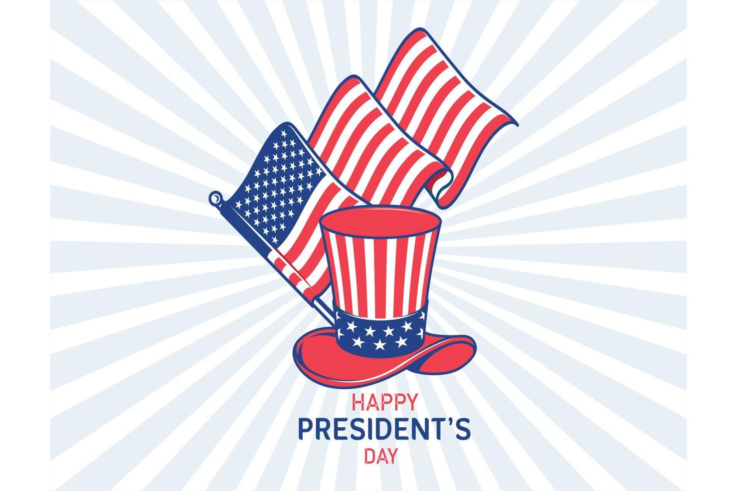 Flat design presidents day event, flat vector modern illustration