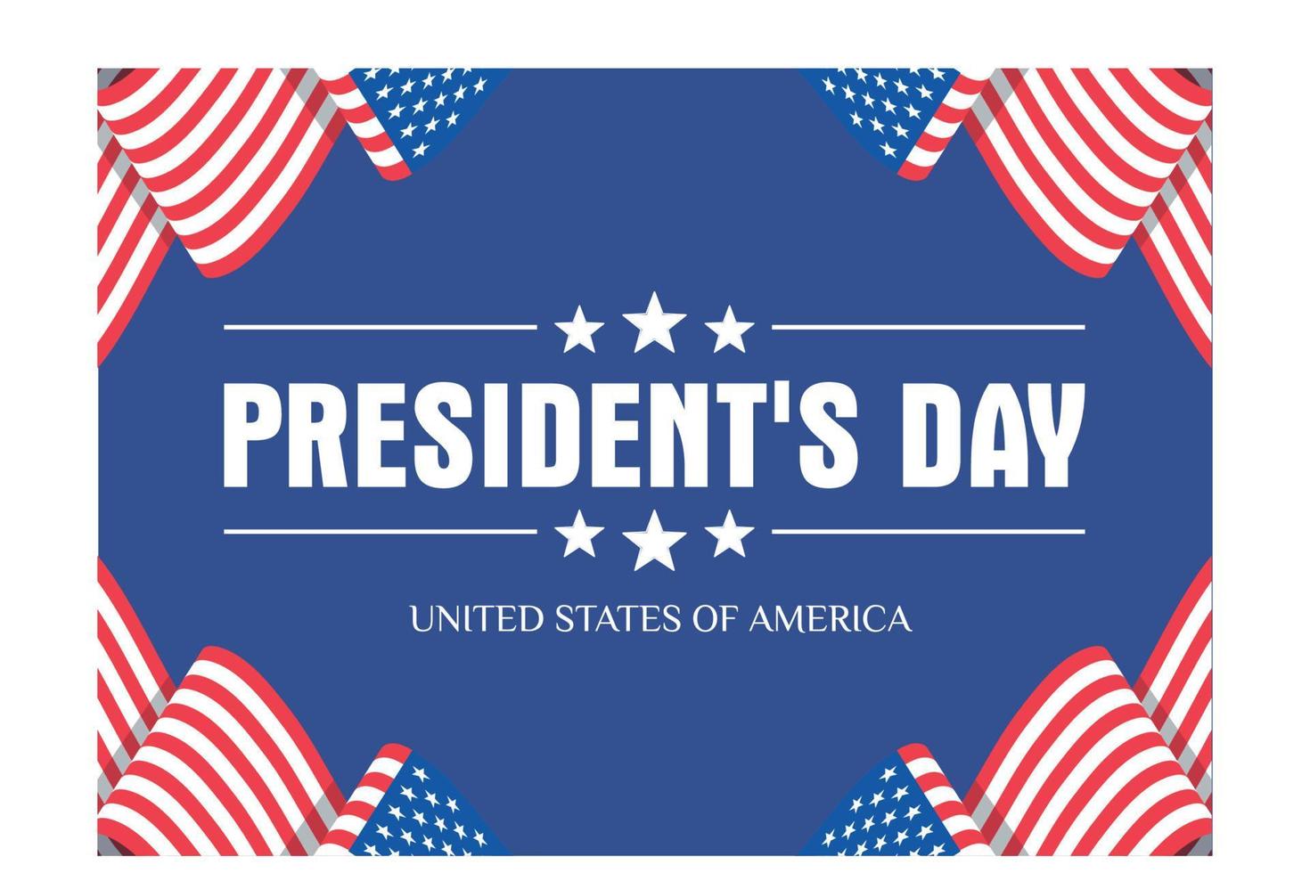 Presidents Day Background Design, Banner, Poster, Greeting Card, flat vector modern illustration