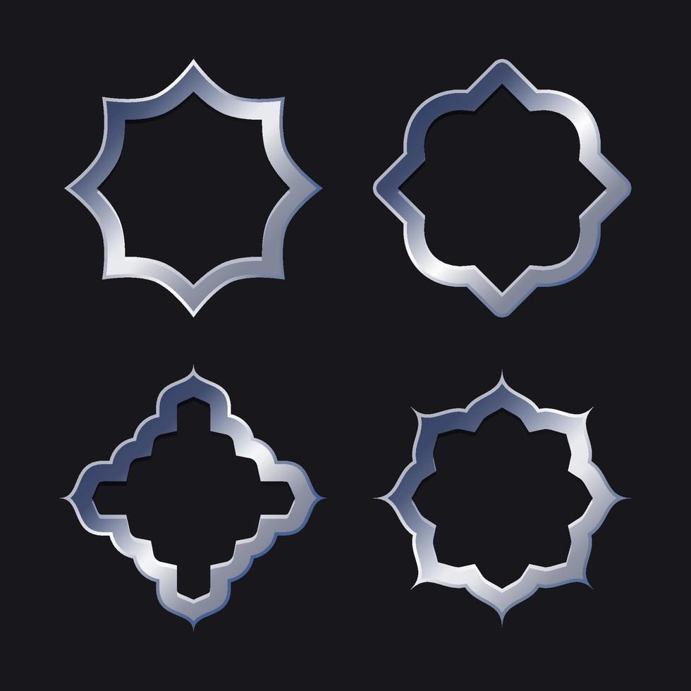 ARABIC FRAME TEMPLATES BACKGROUND SET. ISLAMIC BADGES DESIGN SET vector