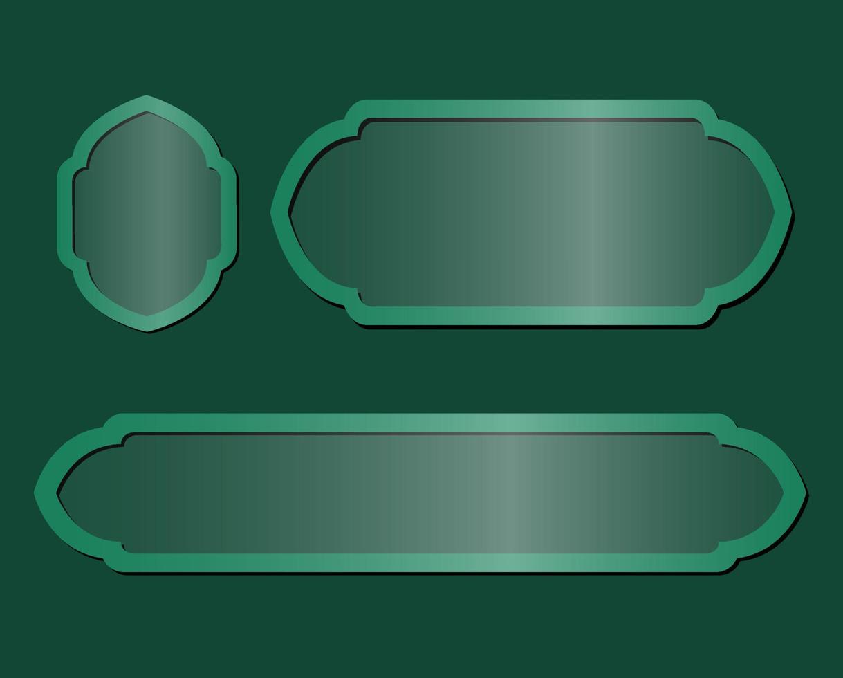ARABIC FRAME TEMPLATES BACKGROUND SET. ISLAMIC BADGES DESIGN SET vector
