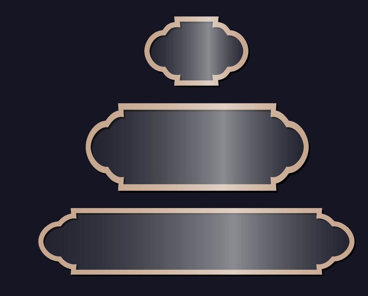 conjunto de fondo de plantillas de marco árabe. conjunto de diseño de insignias islámicas vector