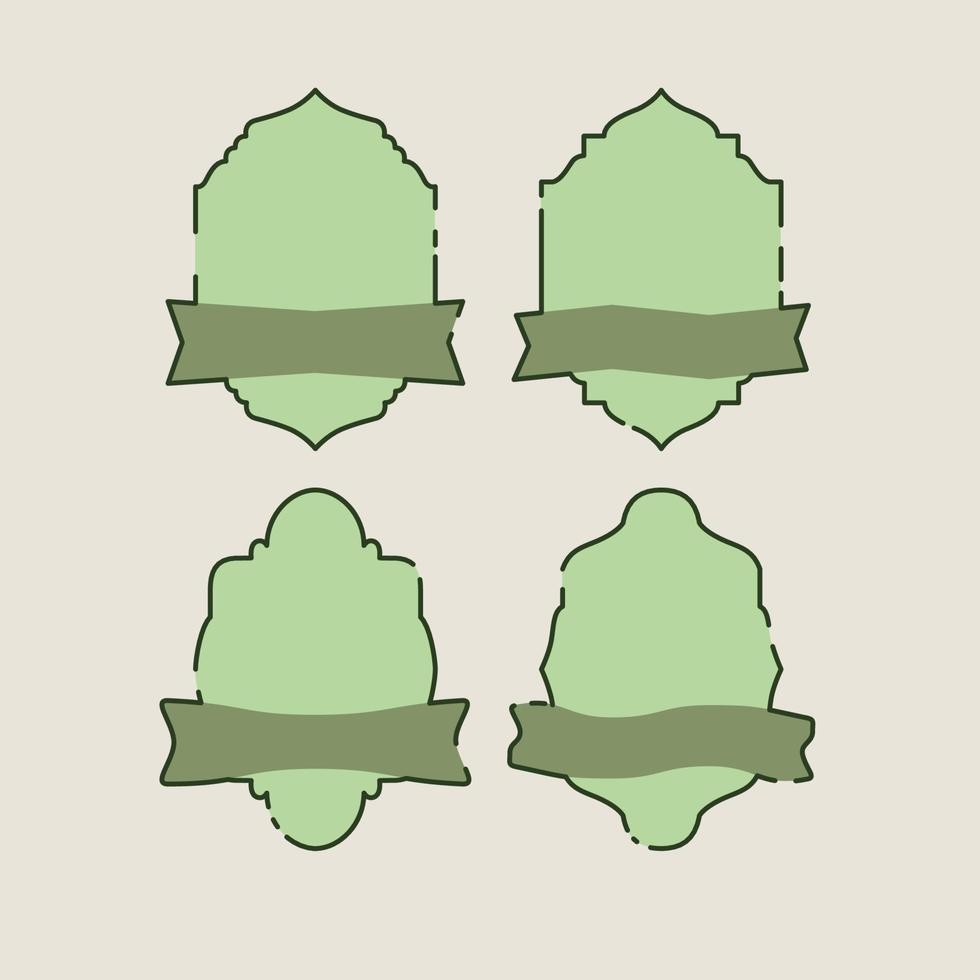 ARABIC FRAME TEMPLATES BACKGROUND SET. ISLAMIC BADGES DESIGN SET vector
