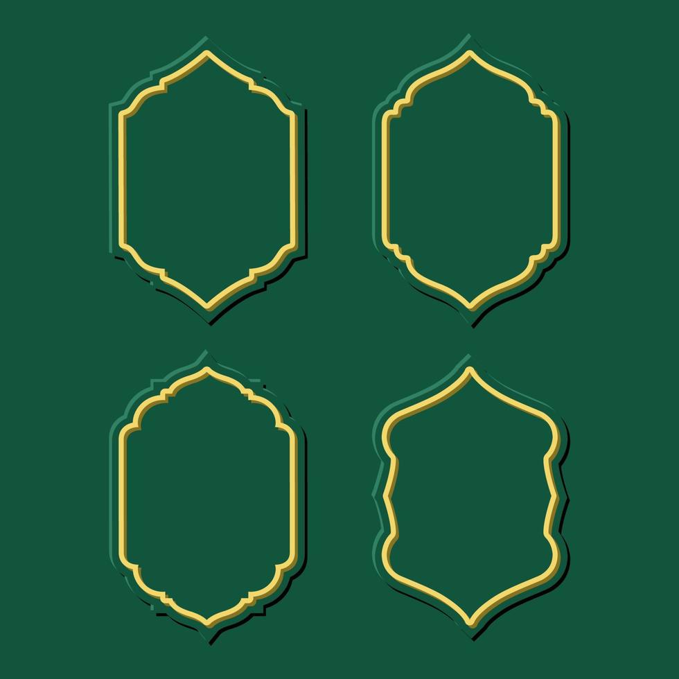 ARABIC FRAME TEMPLATES BACKGROUND SET. ISLAMIC BADGES DESIGN SET vector