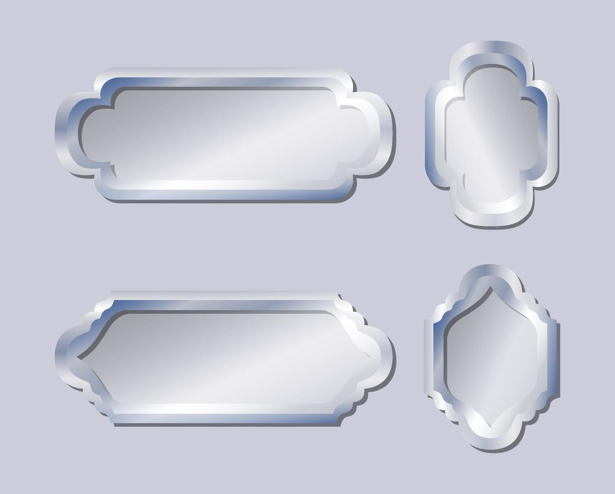 ARABIC FRAME TEMPLATES BACKGROUND SET. ISLAMIC BADGES DESIGN SET vector