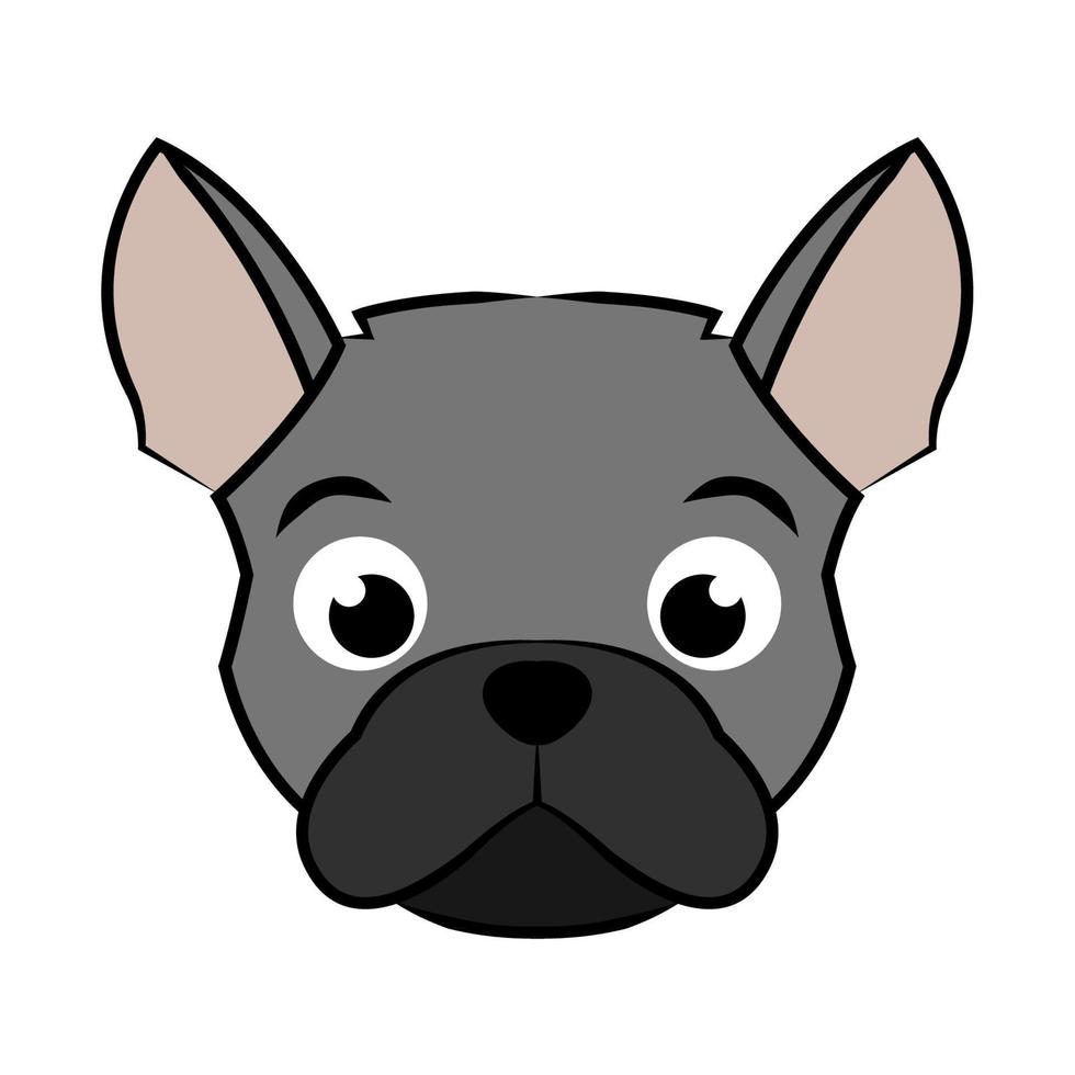 Black and white line art of french bulldog head Good use for symbol mascot icon avatar tattoo T Shirt design logo or any design vector