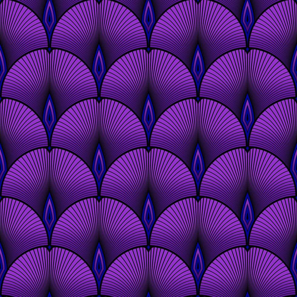 BLACK SEAMLESS VECTOR BACKGROUND WITH LILAC LEAVES OF GINKGO BILOBA
