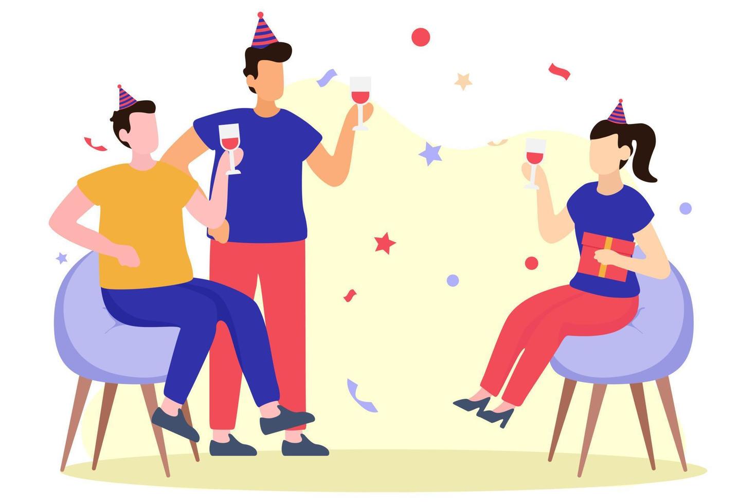 Birthday Party Flat Design Illustration vector