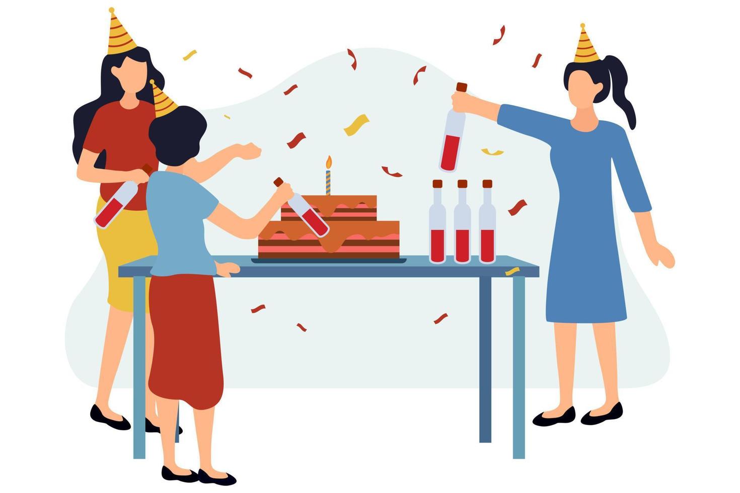 Birthday Party Flat Design Illustration vector